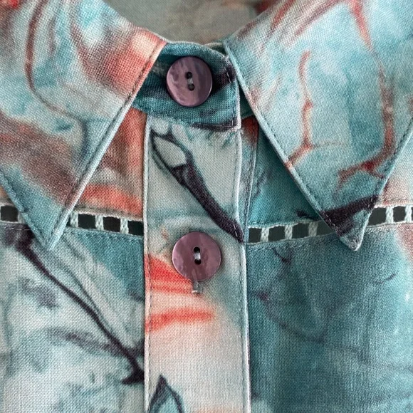 Soft Surroundings Blue and Pink Maxi Dress - Picture 5 of 9